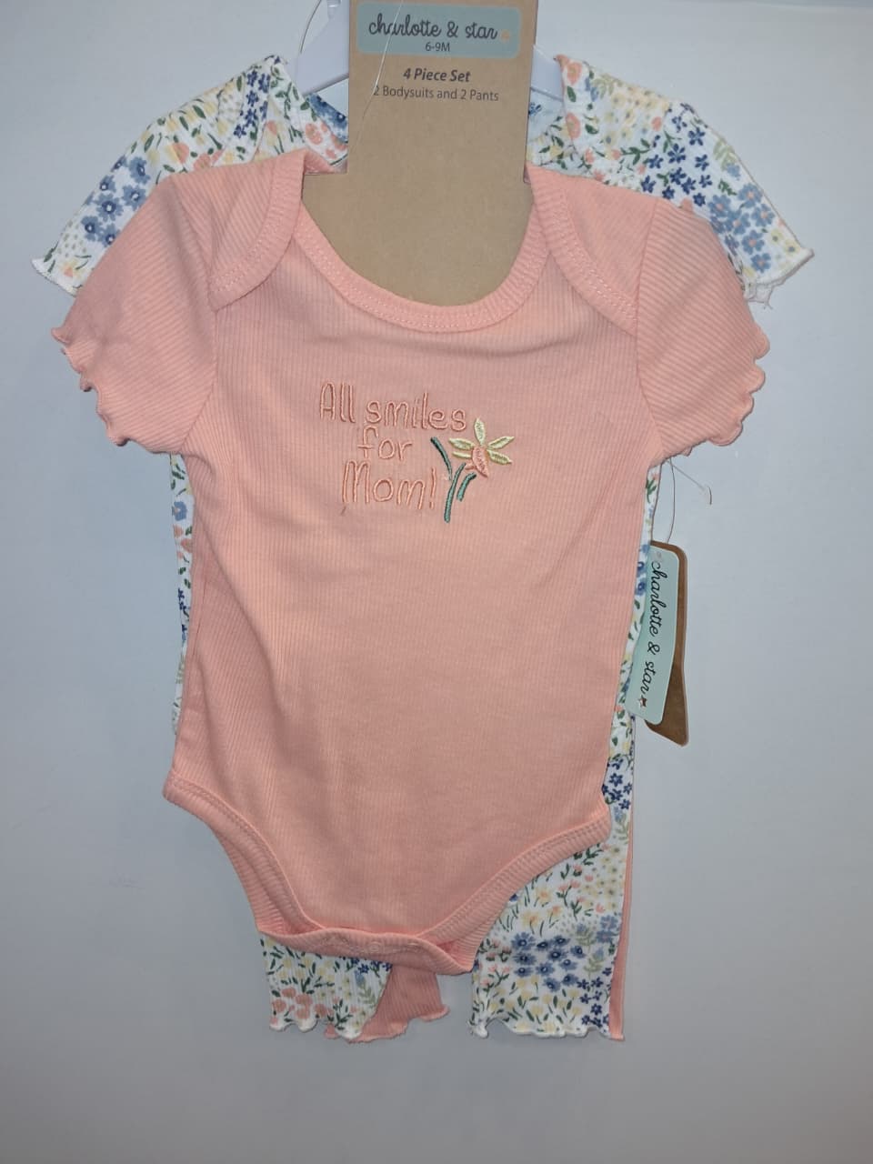 &quot;All Smiles for Mommy&quot; 4PC Onesie Set Girls