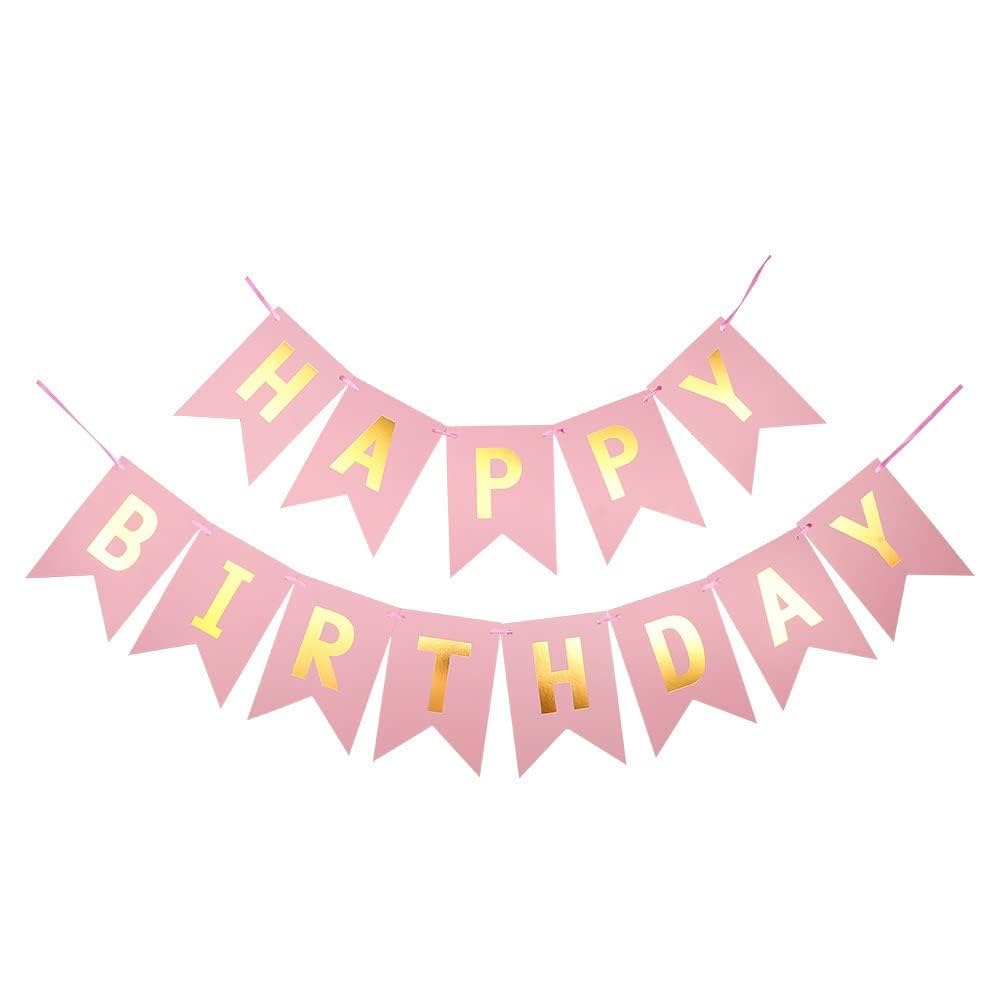 Happy Birthday Baby Pink  Banner Sign