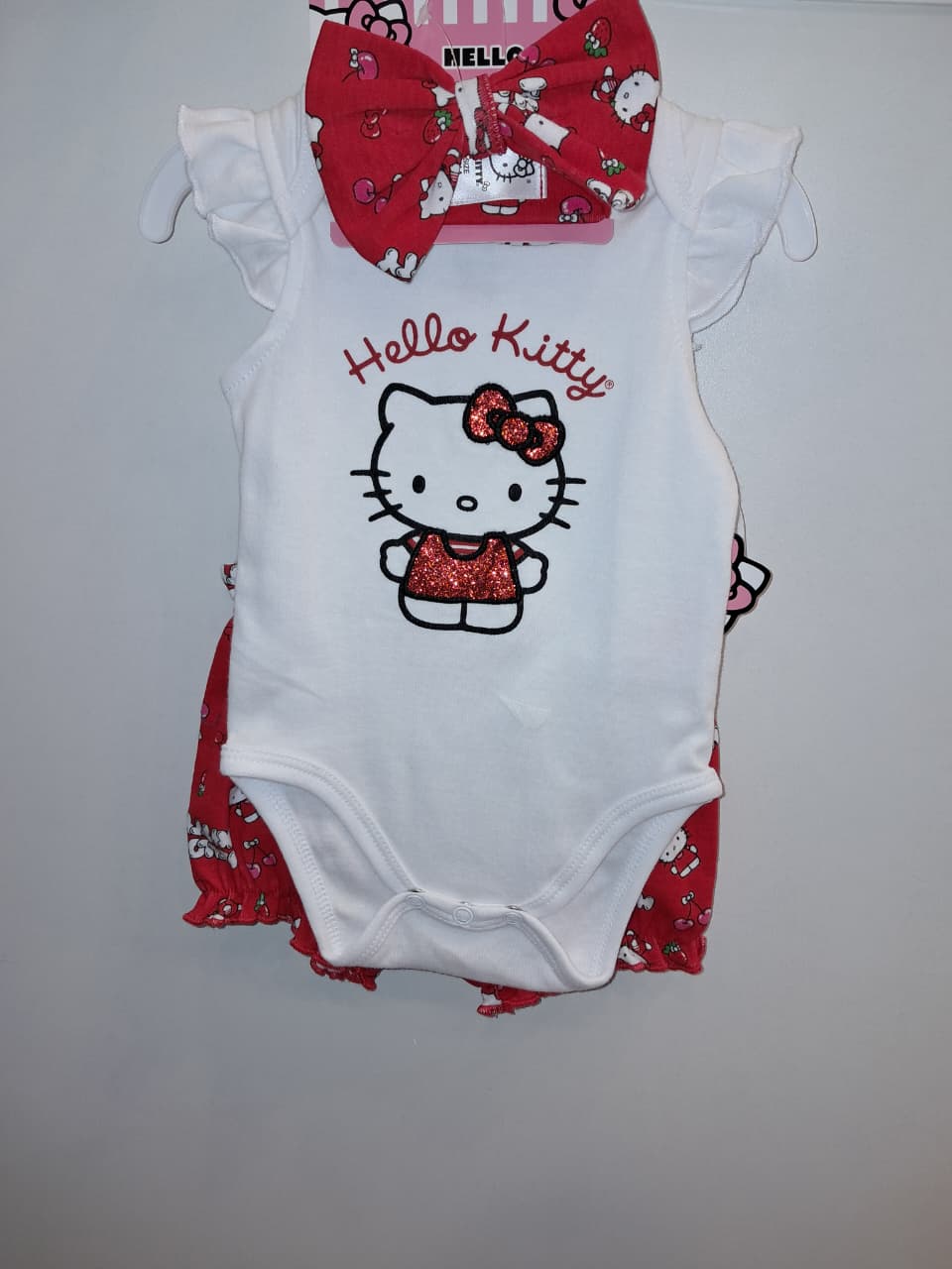 Hello Kitty Strawberry &amp; Cherry 3PC Onesie Set