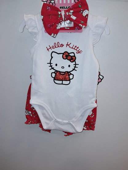 Hello Kitty Strawberry &amp; Cherry 3PC Onesie Set