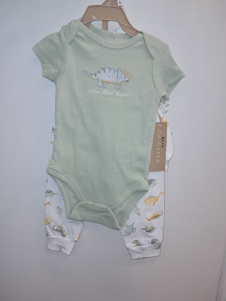 &quot;Little Dino Dude&quot; 3PC Onesie Set
