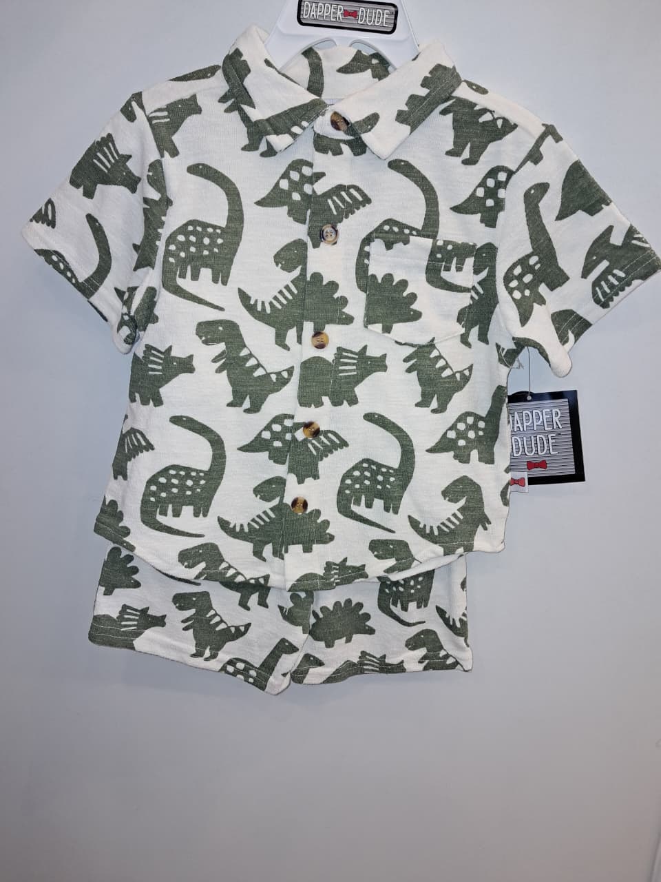 Green Dinosaur 2PC Pants &amp; Shirt Boys&