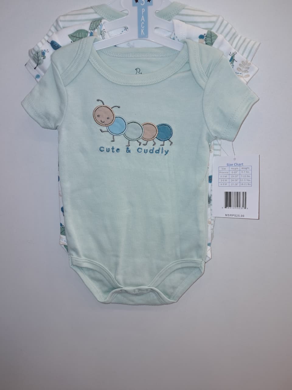 Caterpillar &quot;Cute &amp; Cuddly&quot; 3PC Onesies Set