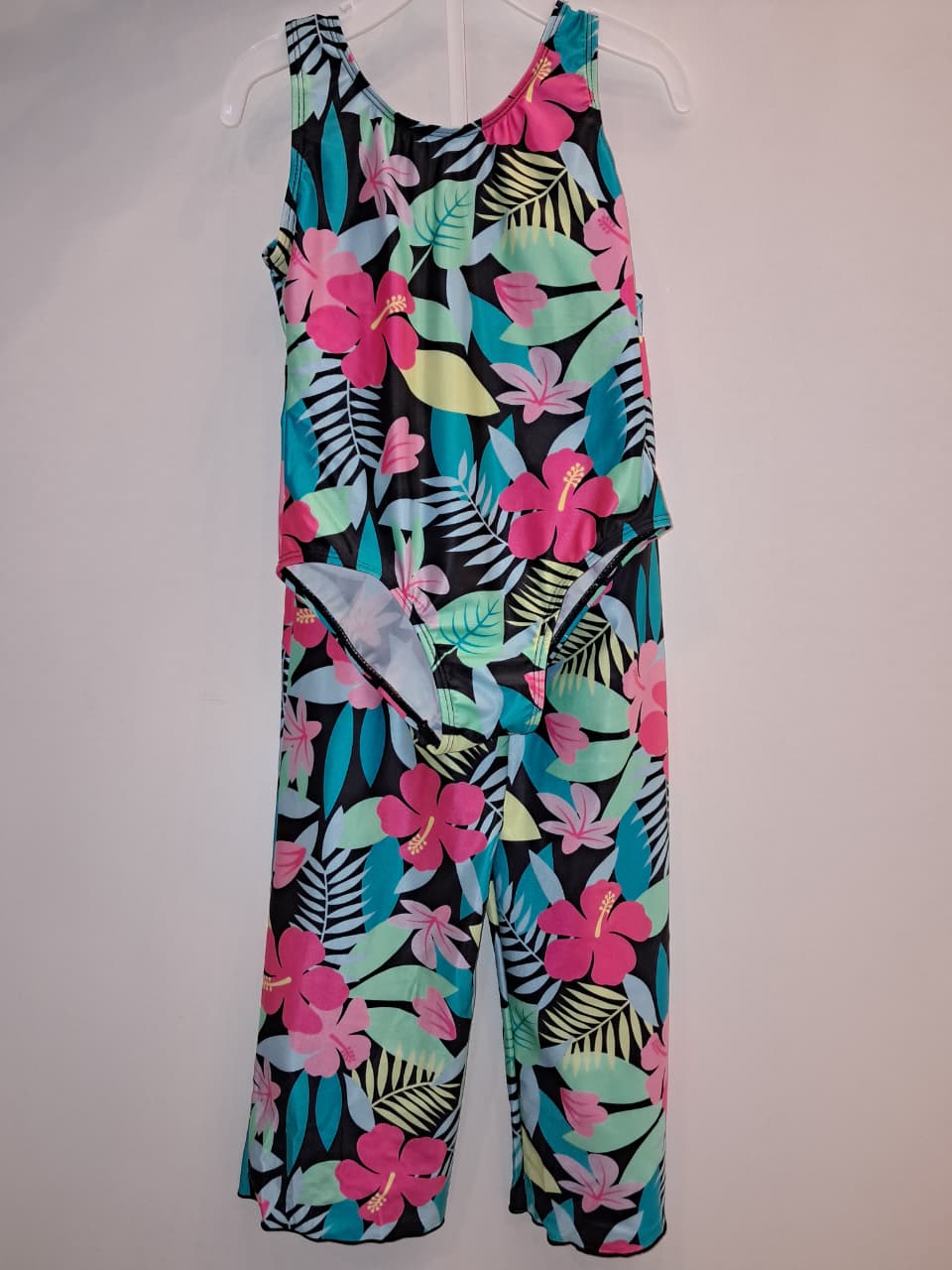 Girls Tropical 2PC Bath Suit &amp; Long Pants
