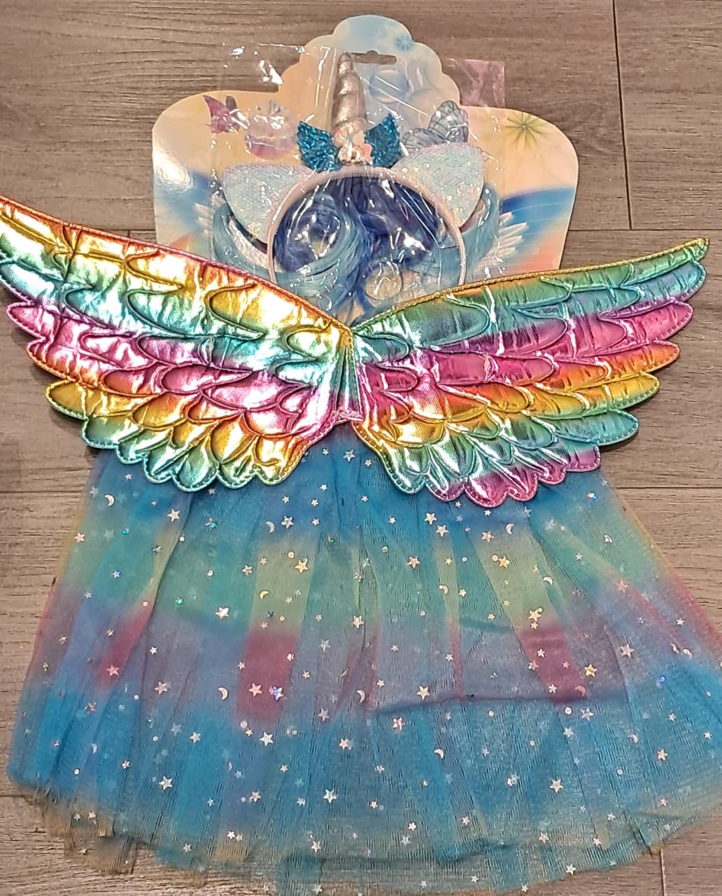 Rainbow Unicorn Wings &amp; Tutu Skirt 3PC Set