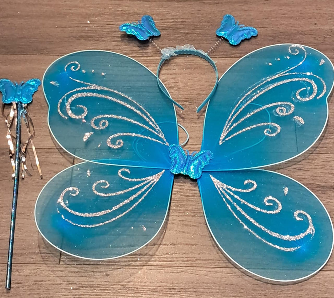 Blue Butterfly Wings 3PC Set
