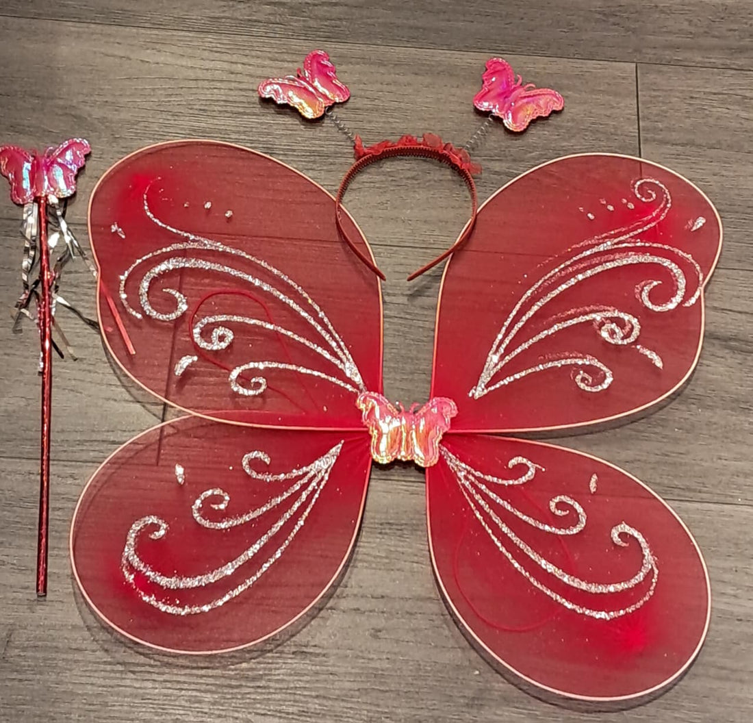 Red Butterfly Wings 3PC Set