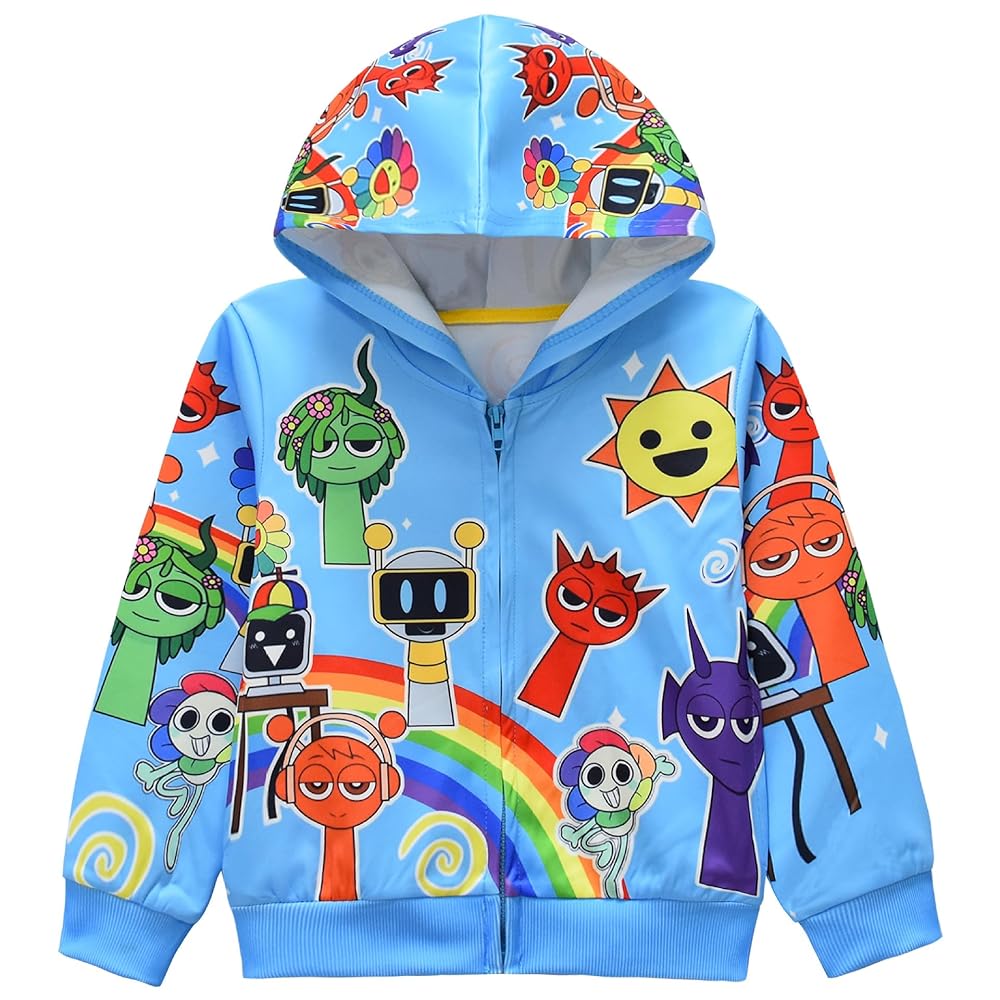 Sprunki Crew Zipper 3D Hoodie