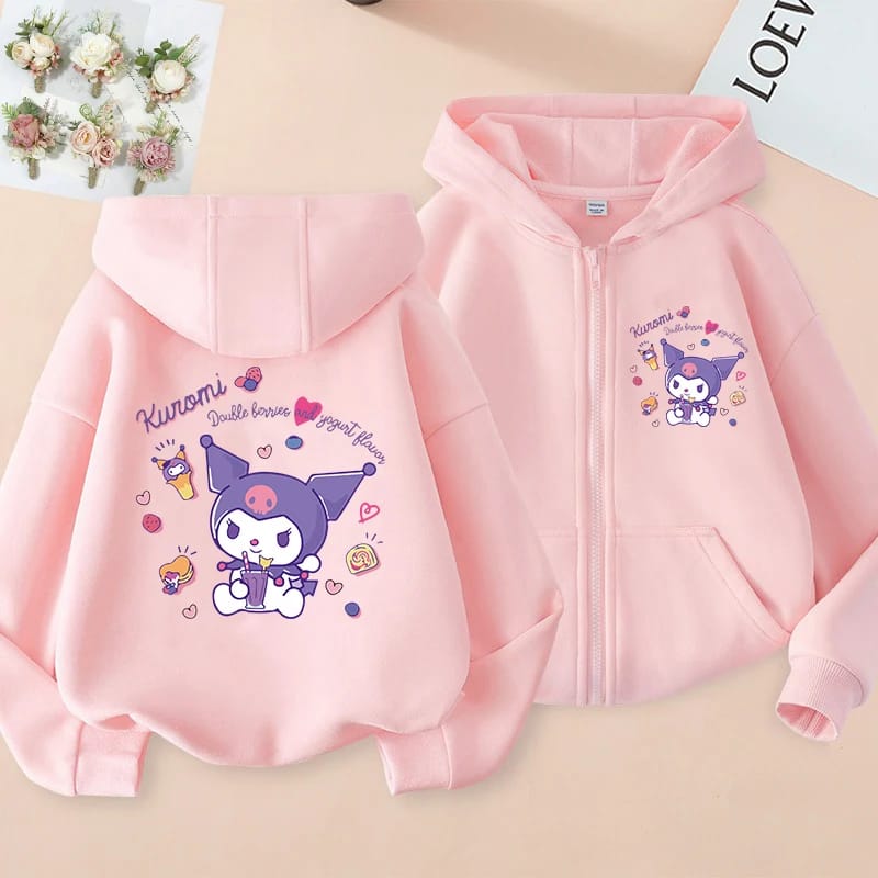 Sanrio Pink Kuromi Fleece Zipper Hoodie