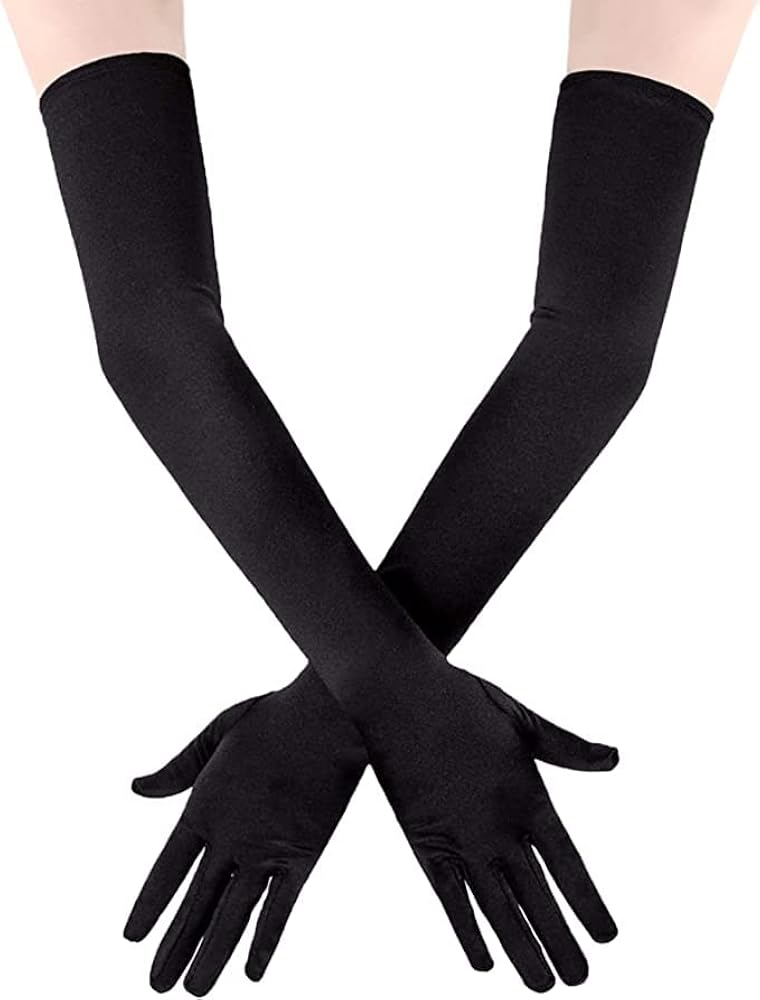 Black Elbow Length Gloves