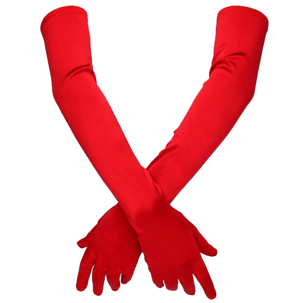 Red Elbow Length Gloves