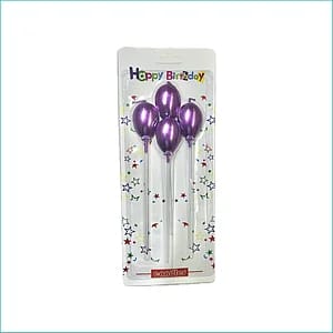 4 pc  Purple Balloon Candles