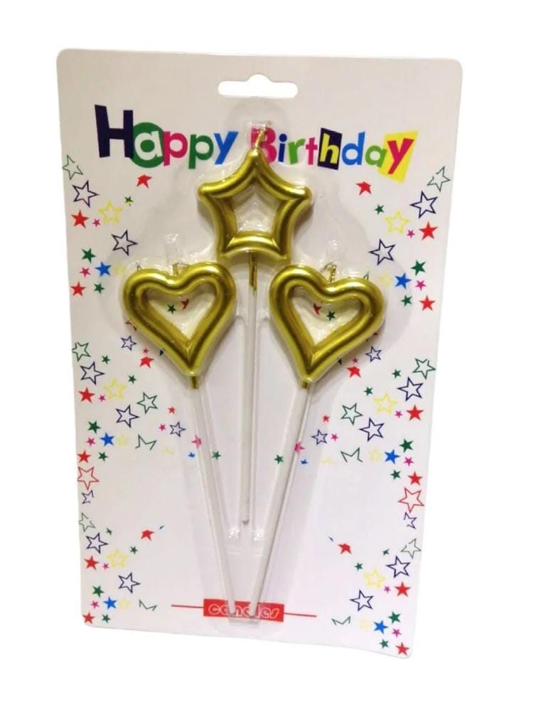 Gold Heart and Star Candles