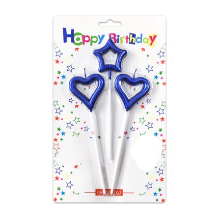 Blue Heart and Star Candles