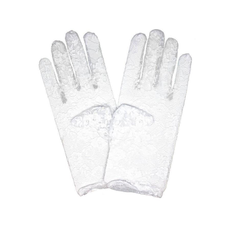 White Lace Wrist Length Gloves
