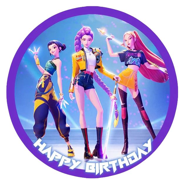 Kpop Demon Hunters Huntrix Happy Birthday Stickers