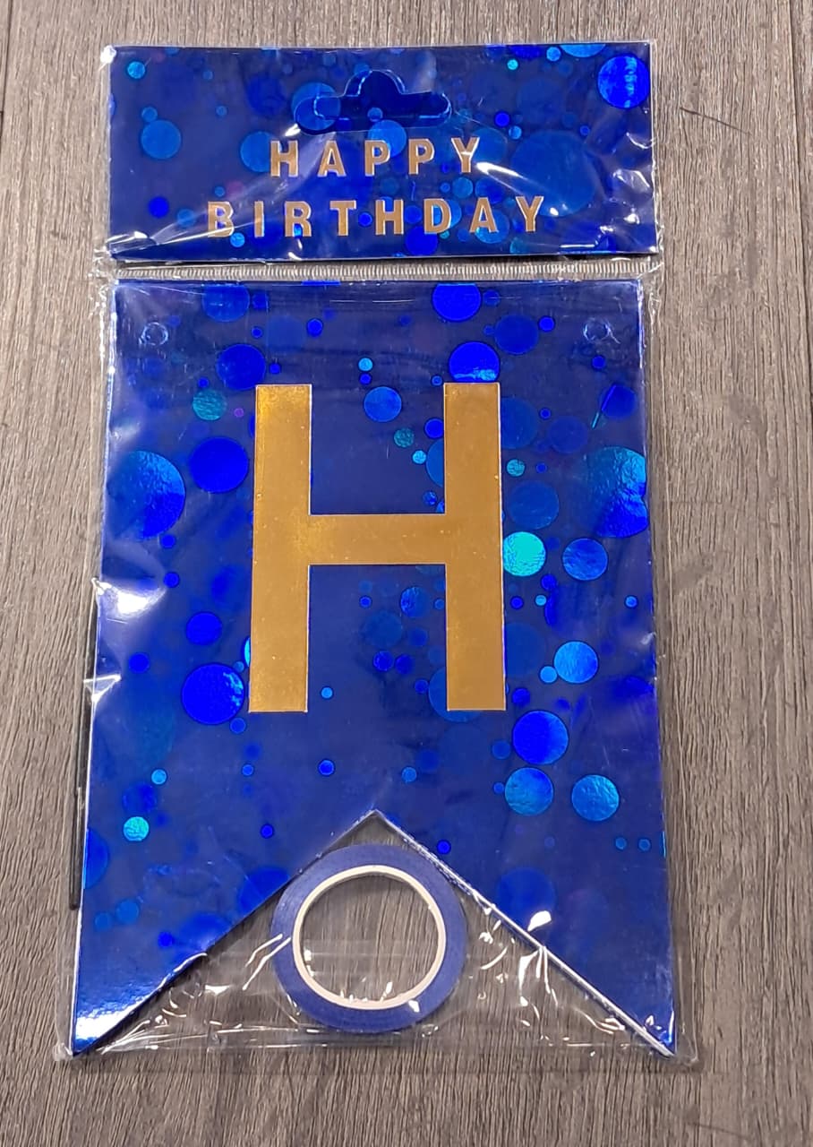 Blue Spots Happy Birthday Banner