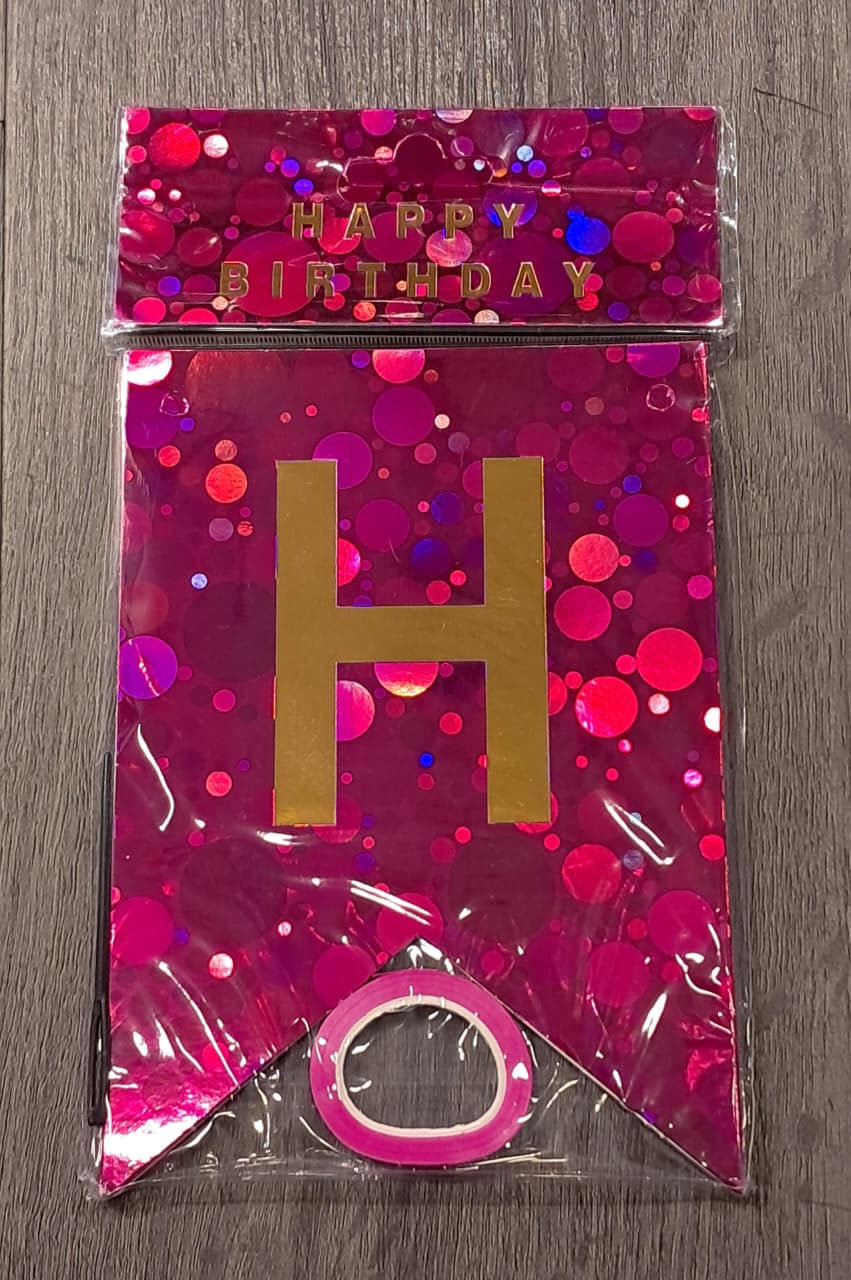 Pink Spots Happy Birthday Banner