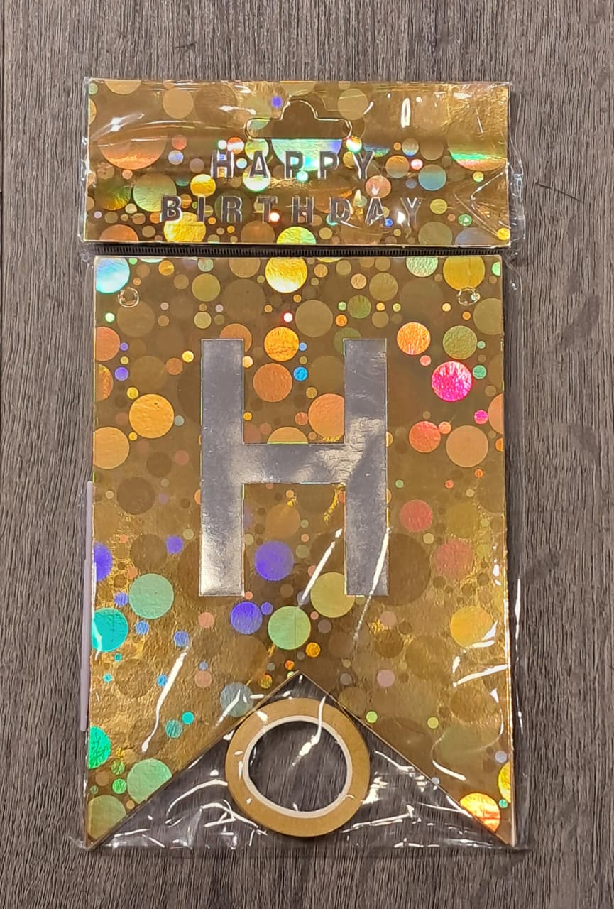 Gold Spots Happy Birthday Banner