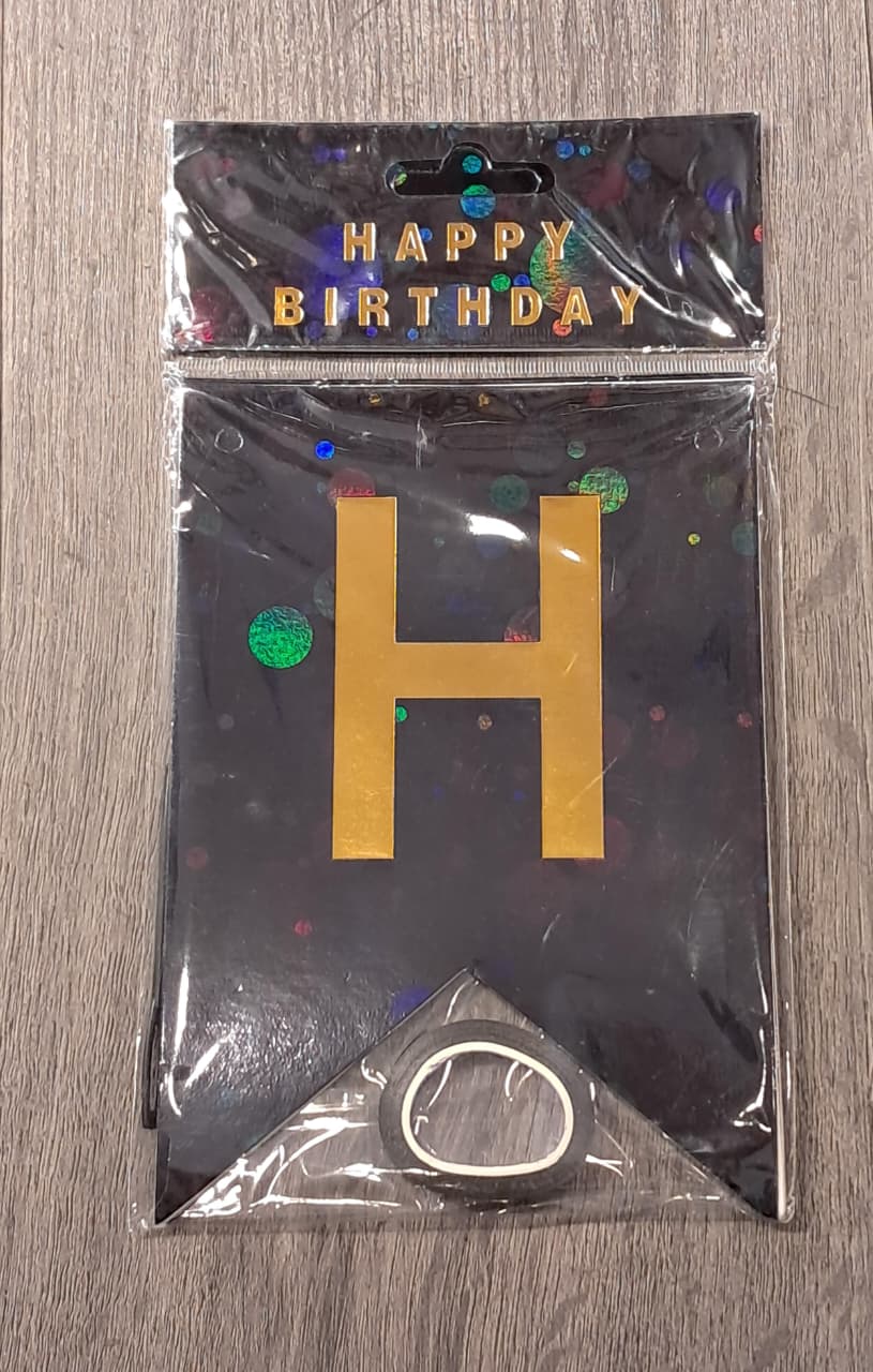 Black Spots Happy Birthday Banner