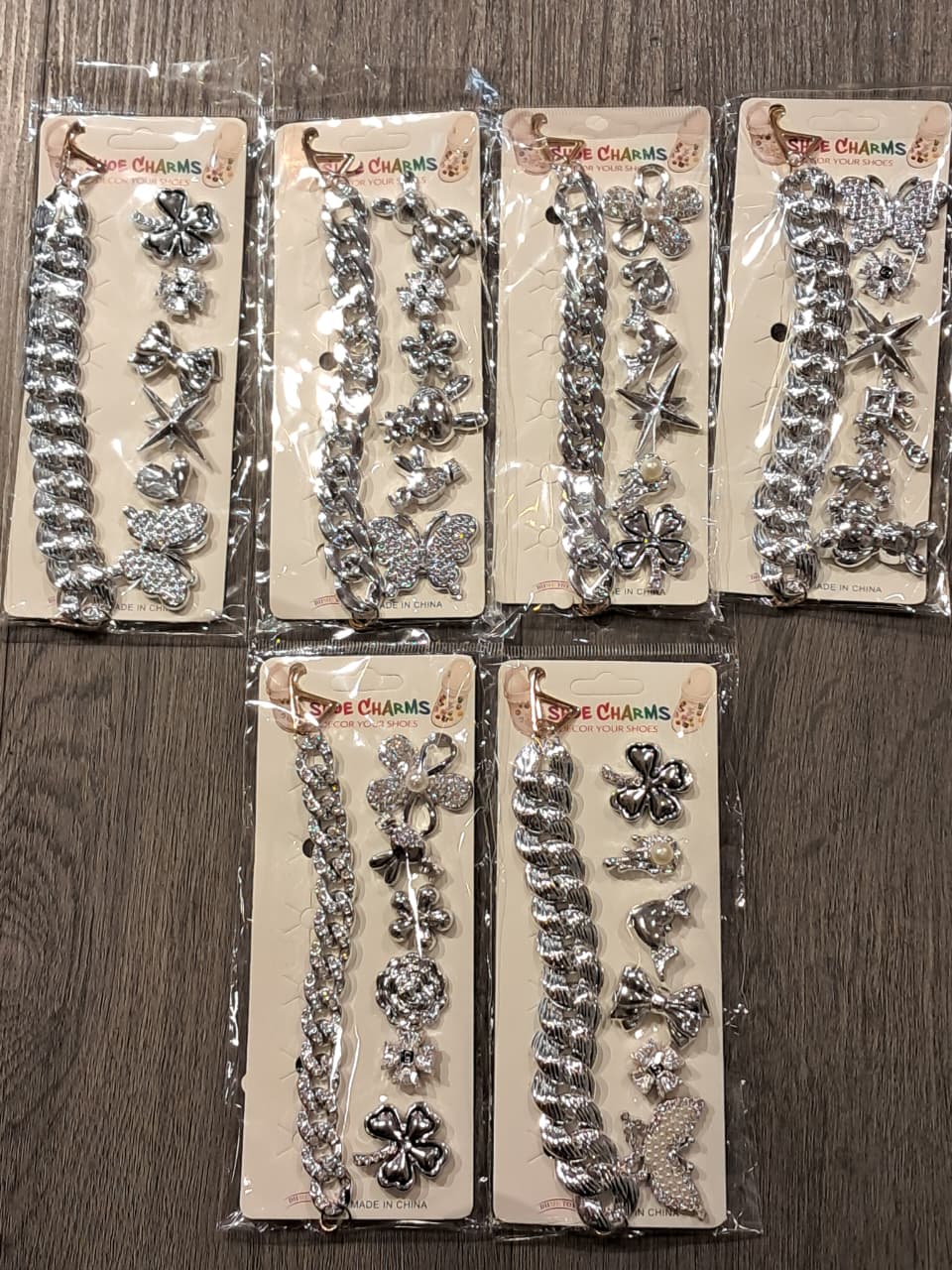 Silver Stylish Decorative Croc Charm Set (7PCS)