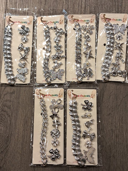 Silver Stylish Decorative Croc Charm Set (7PCS)