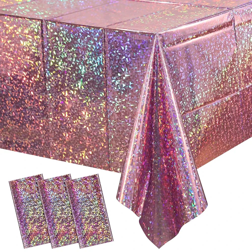 Pink Glitter Metallic Tablecloth