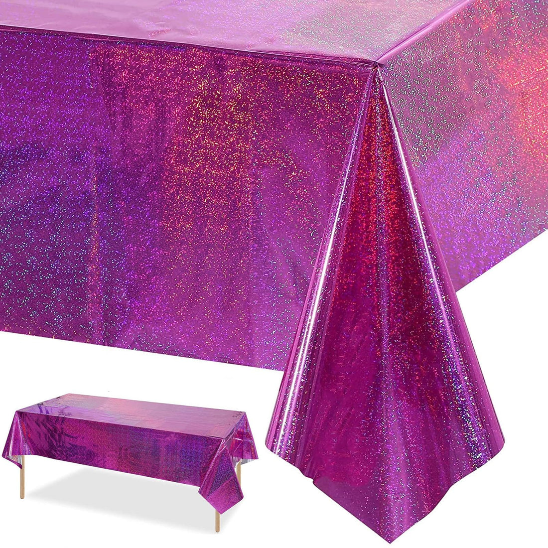 Purple Glitter Metallic Tablecloth