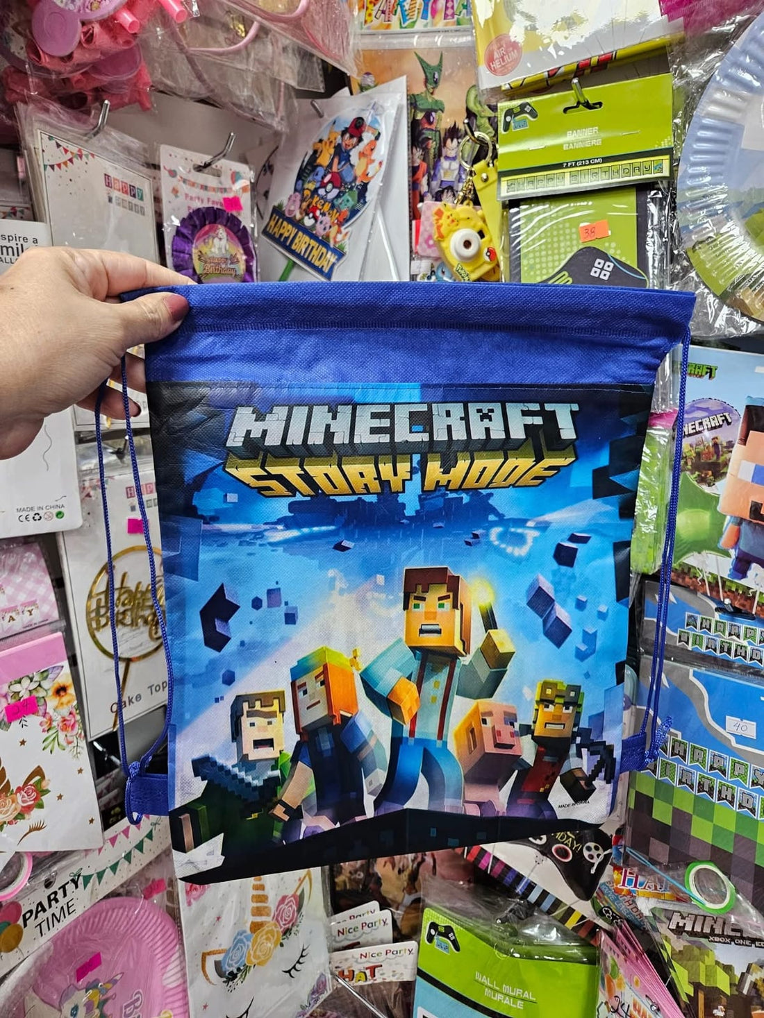 Minecraft Pull String Bag Party School