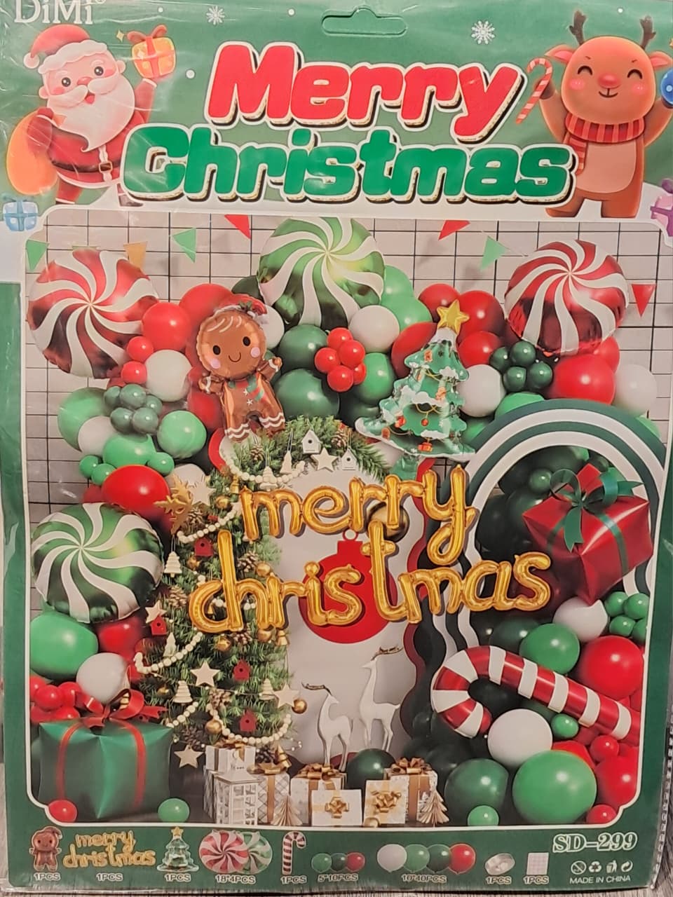 Green Christmas Candy Balloons Arch Kit