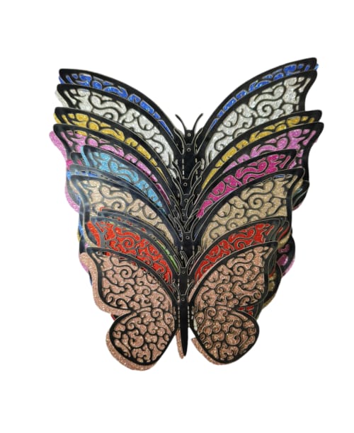 12pc Butterfly toppers with black
