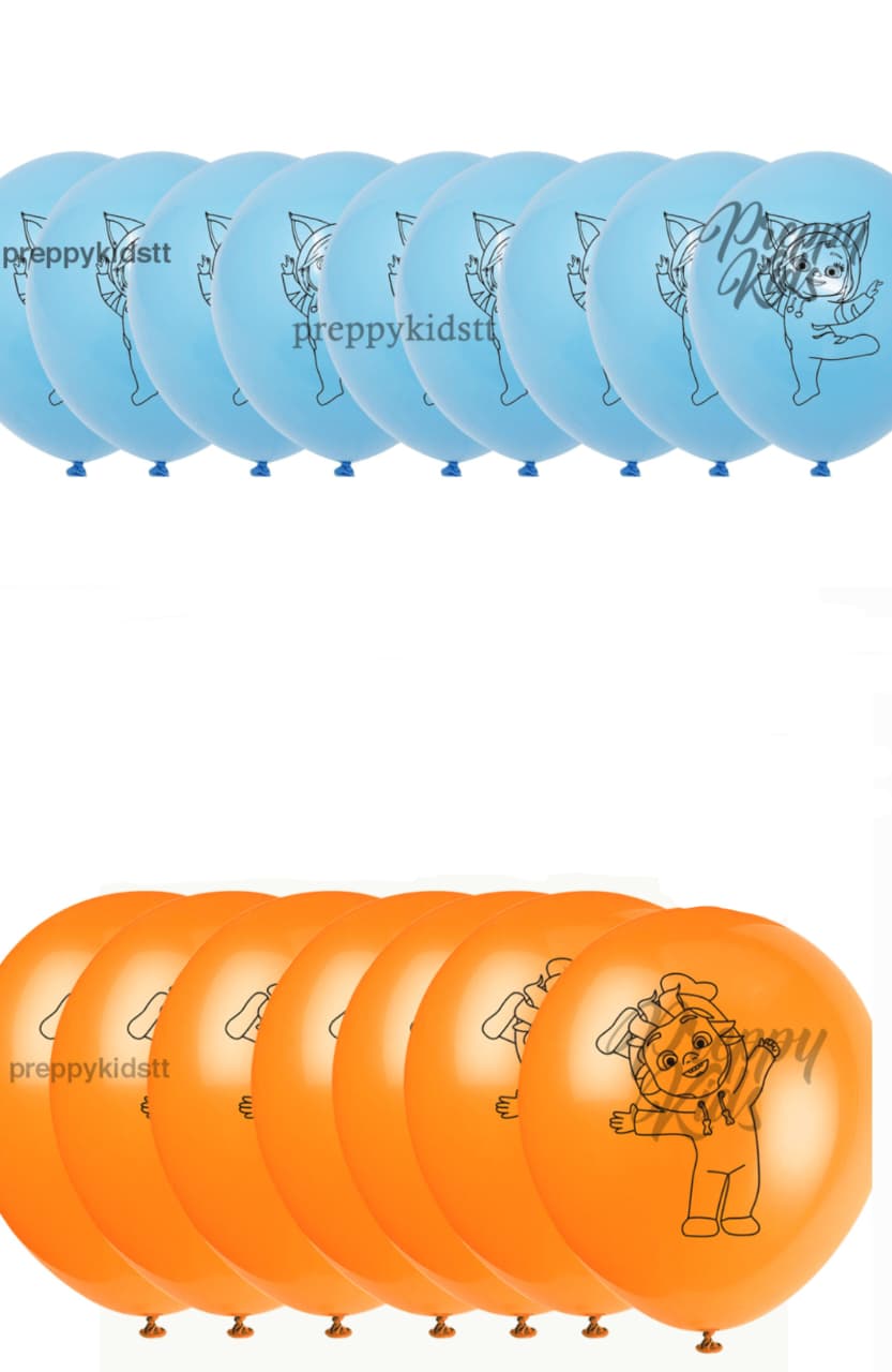 Dave and Ava Orange and Blue Balloons (16 PCS)