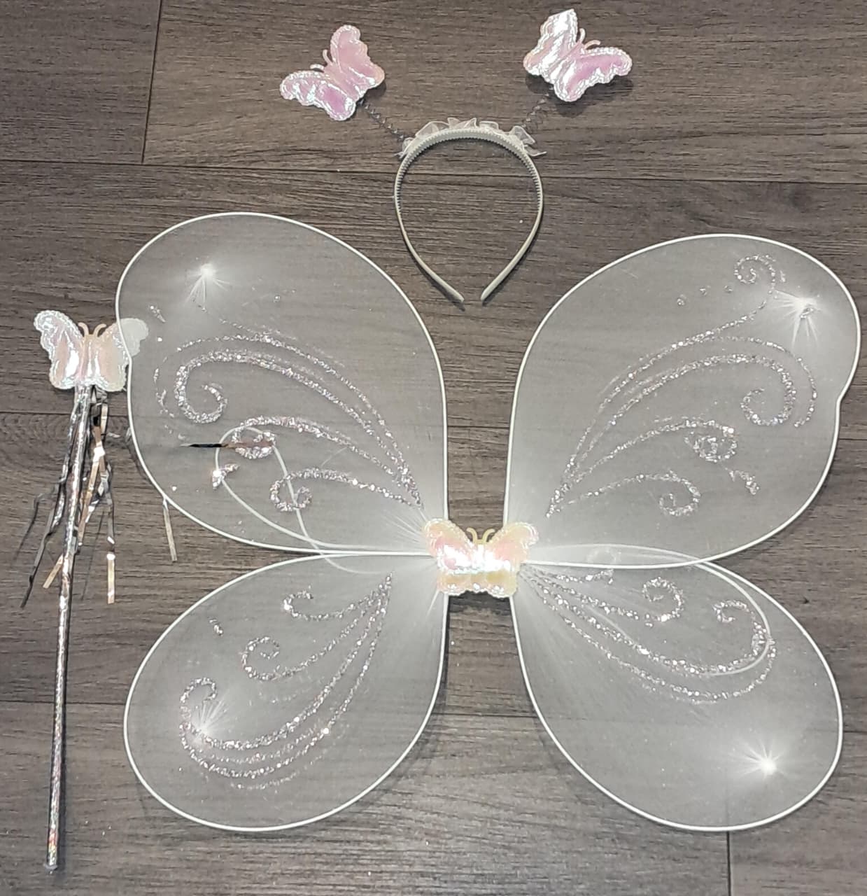 White Butterfly Wings 3PC Set