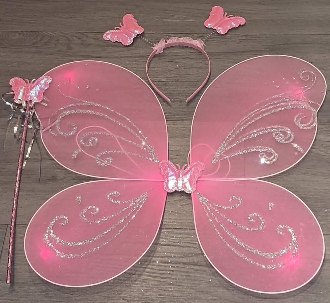 Pink Butterfly Wings 3PC Set