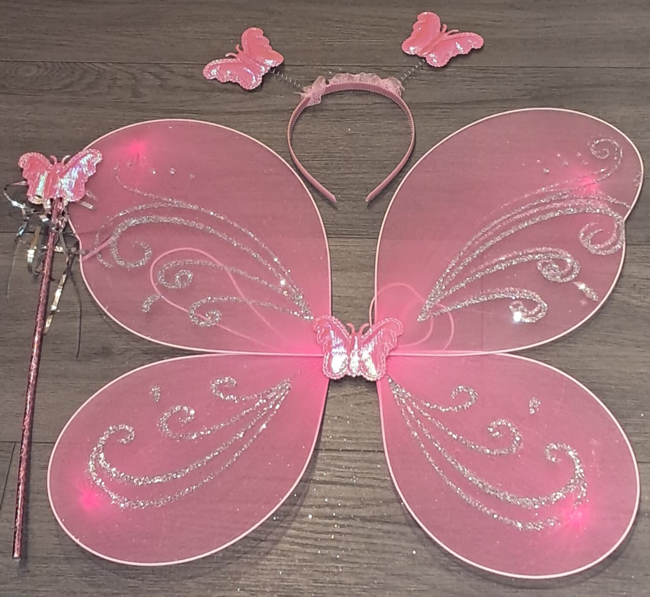Pink Butterfly Wings 3PC Set