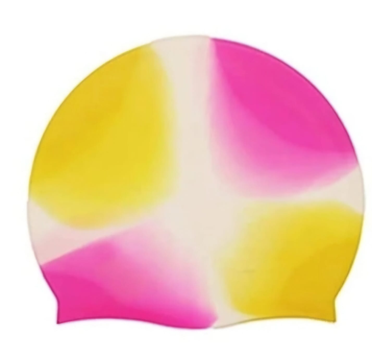 Pink and Yellow Spandex Swimming Cap