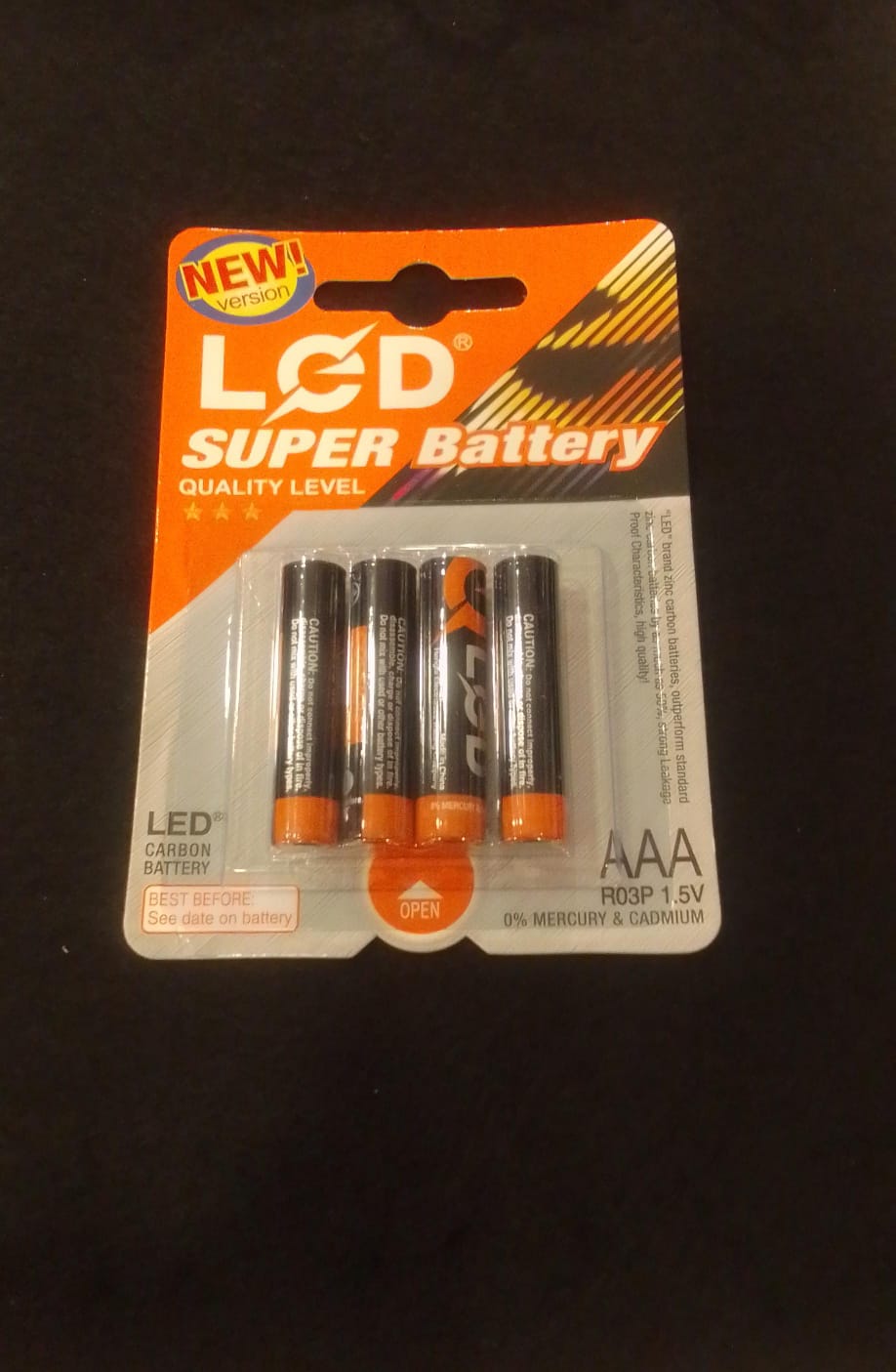 LED AAA Batteries 4pk