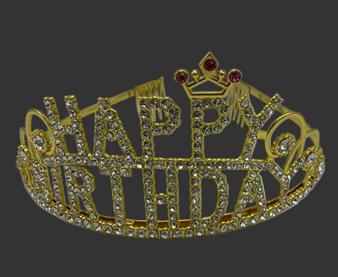 Happy Birthday Rhinestone Tiara