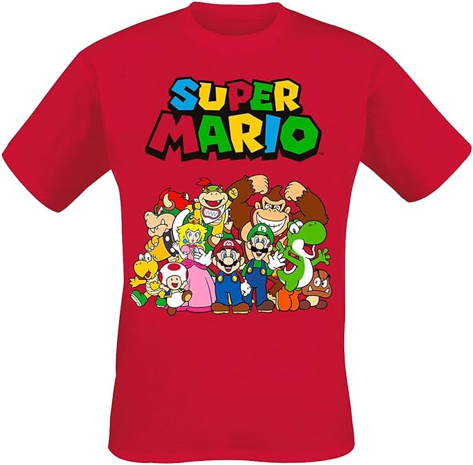 Super Mario Red Tshirt cotton Marios