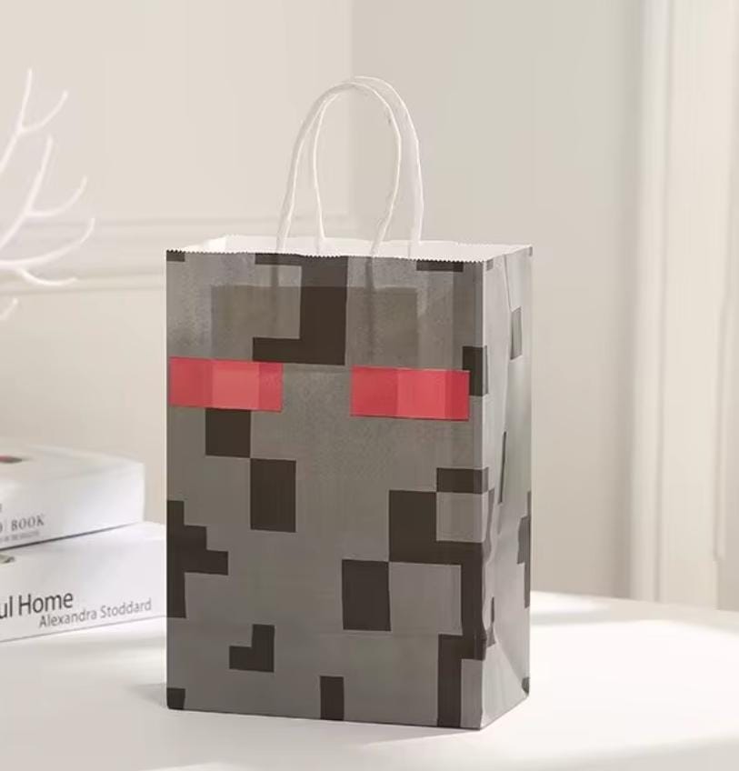 Minecraft Grey,Black,Red Gift Bag