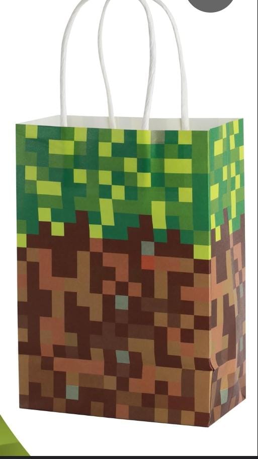 Minecraft Theme Green Gift Bag