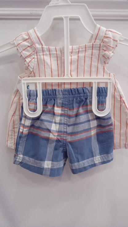 Carters Girls Stripped Top and Shorts