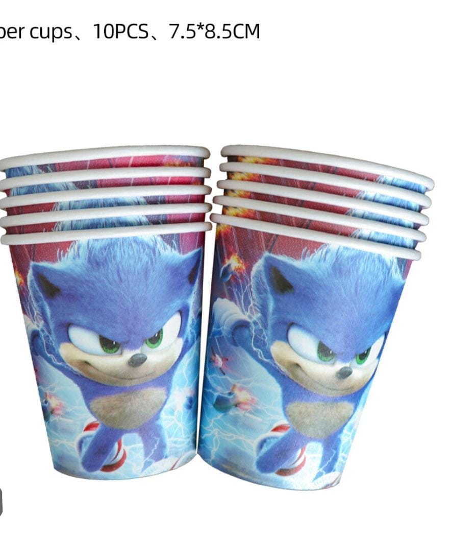 Sonic Themed Cups
