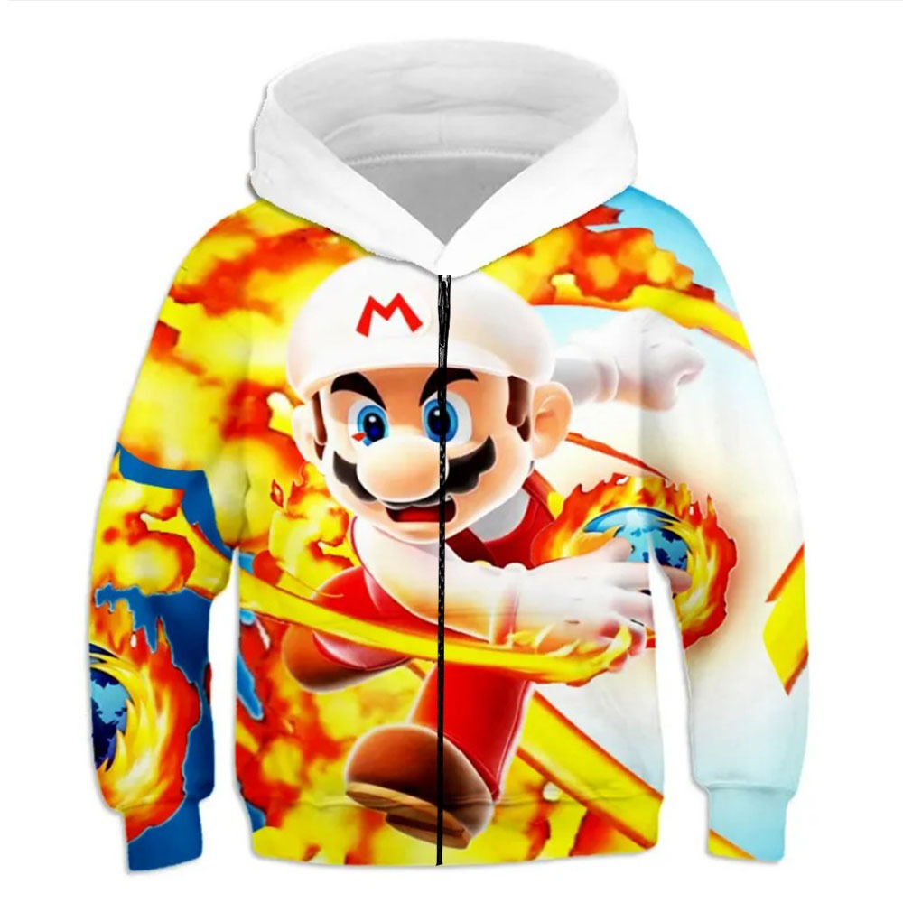 Mario Fire Ball Hoodie (Zipper)