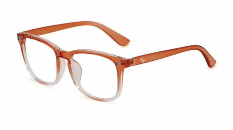 Female ADULT Blue light blockers Orange and clear