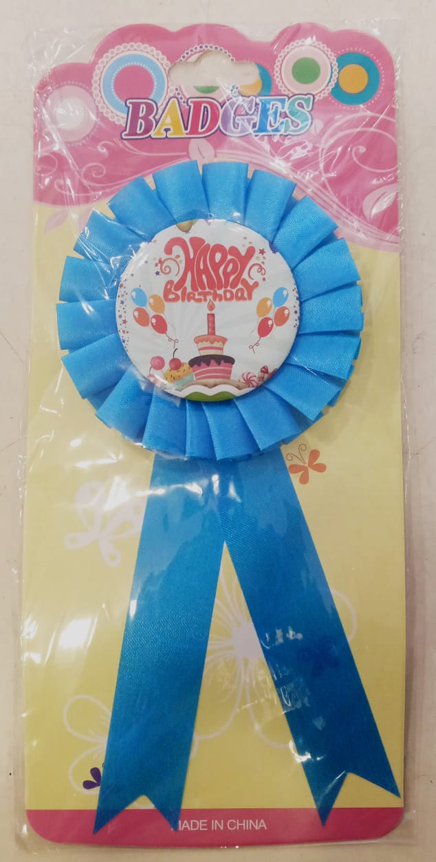 Blue Happy Birthday Badge