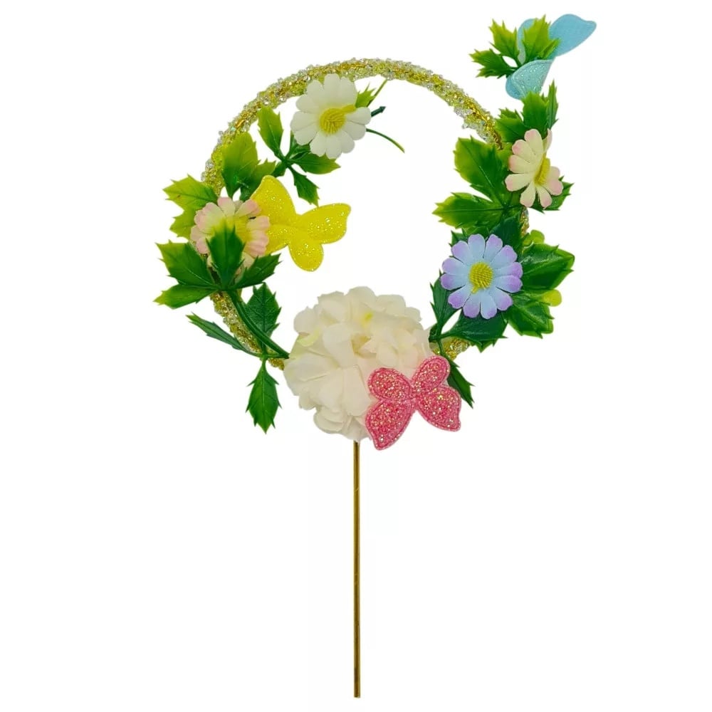 Butterfly and  Floral Cake Topper