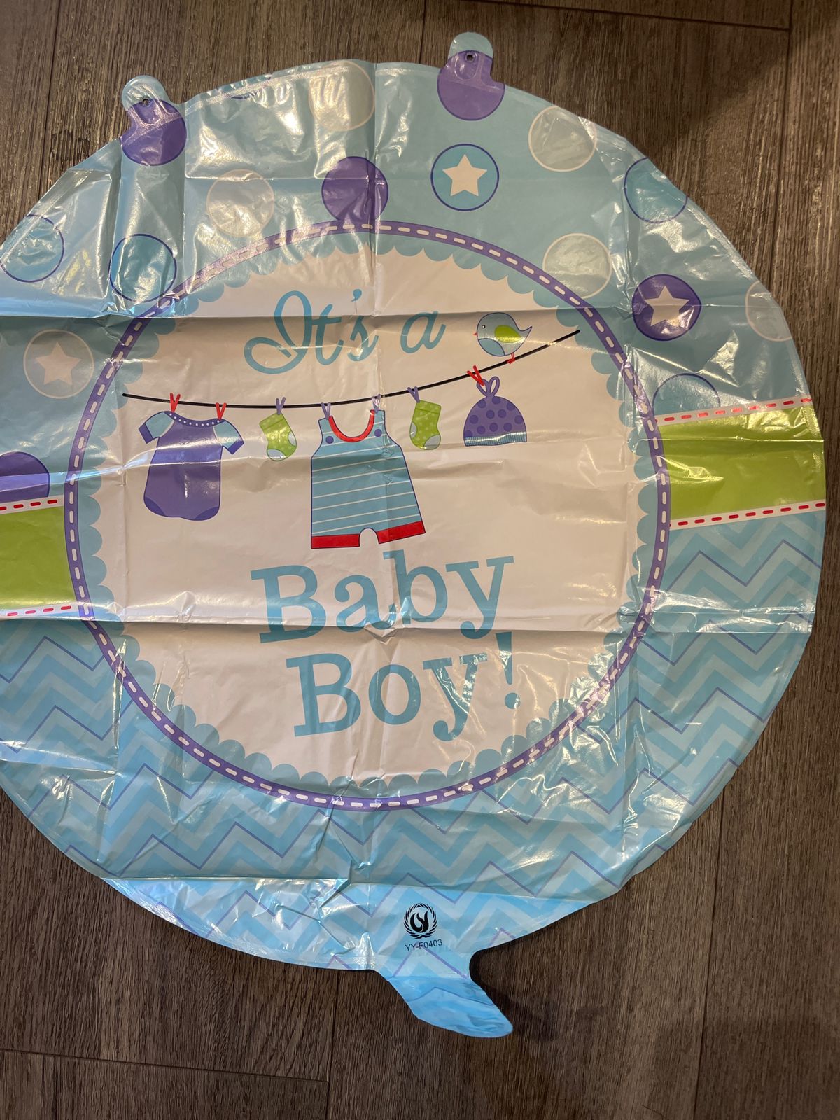 Blue 18inch Round Baby Boy Foil Balloon