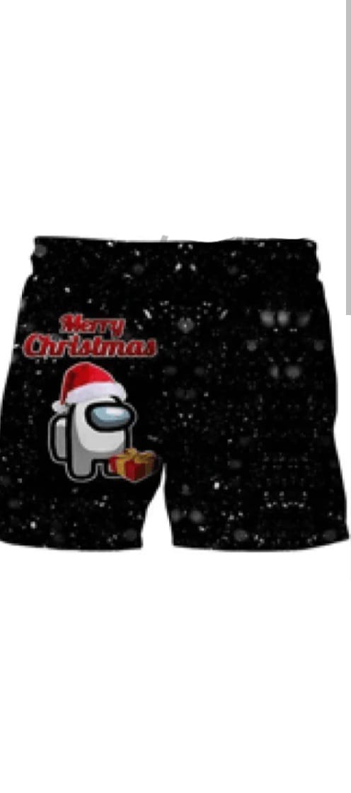 Among Us Christmas Short Pants black 