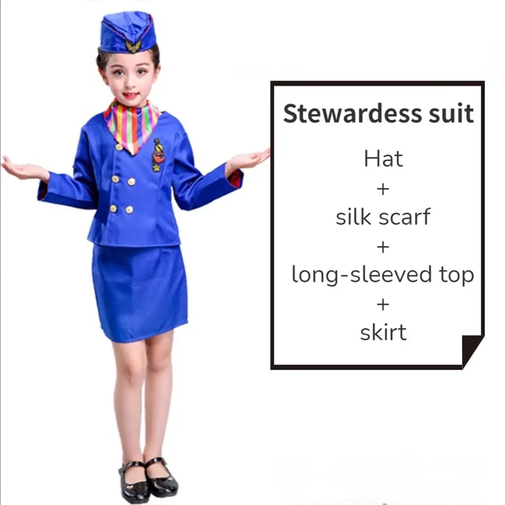 Stewardess/Flight attendant Career Day Blue